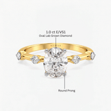 Starlight Oval Diamond Engagement Ring, thumbnail 10
