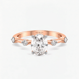 Starlight Oval Diamond Engagement Ring, thumbnail 7