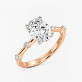 Starlight Oval Diamond Engagement Ring, thumbnail 8
