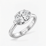 Oval Diamond Delicate Twist Semi Bazel Solitaire Ring, thumbnail 5