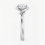 Oval Diamond Delicate Twist Semi Bazel Solitaire Ring, thumbnail 6