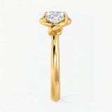 Oval Diamond Delicate Twist Semi Bazel Solitaire Ring, thumbnail 3