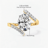 Oval Diamond Wings Engagement Ring, thumbnail 10