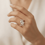 Oval Diamond Wings Engagement Ring, thumbnail 11
