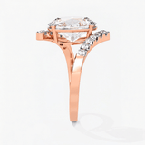 Oval Diamond Wings Engagement Ring, thumbnail 8