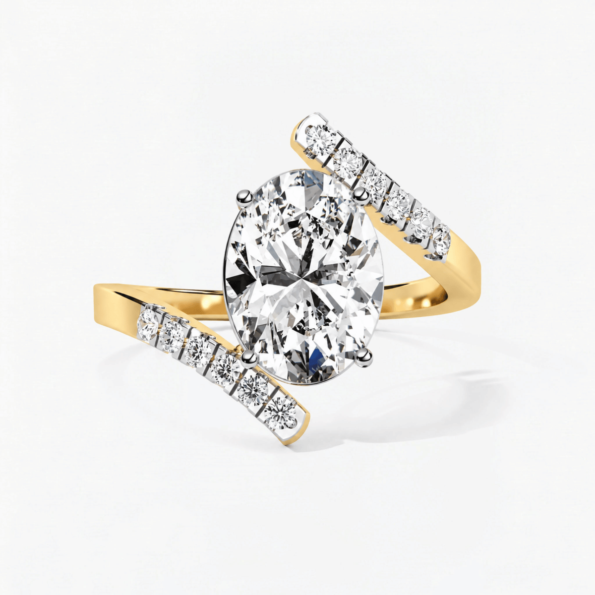 Oval Diamond Wings Engagement Ring