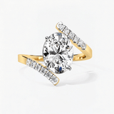 Oval Diamond Wings Engagement Ring, thumbnail 1