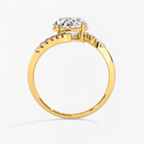 Oval Diamond Wings Engagement Ring, thumbnail 3
