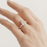 Pear Diamond Petals Solitaire Ring, thumbnail 11