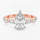 Pear Diamond Petals Solitaire Ring, thumbnail 7