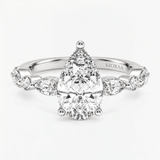 Pear Diamond Petals Solitaire Ring, thumbnail 4