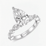 Pear Diamond Petals Solitaire Ring, thumbnail 5