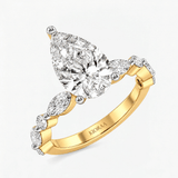 Pear Diamond Petals Solitaire Ring, thumbnail 2