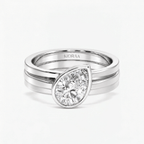Pear Diamond Silhouette Bezel Solitaire Ring, thumbnail 5