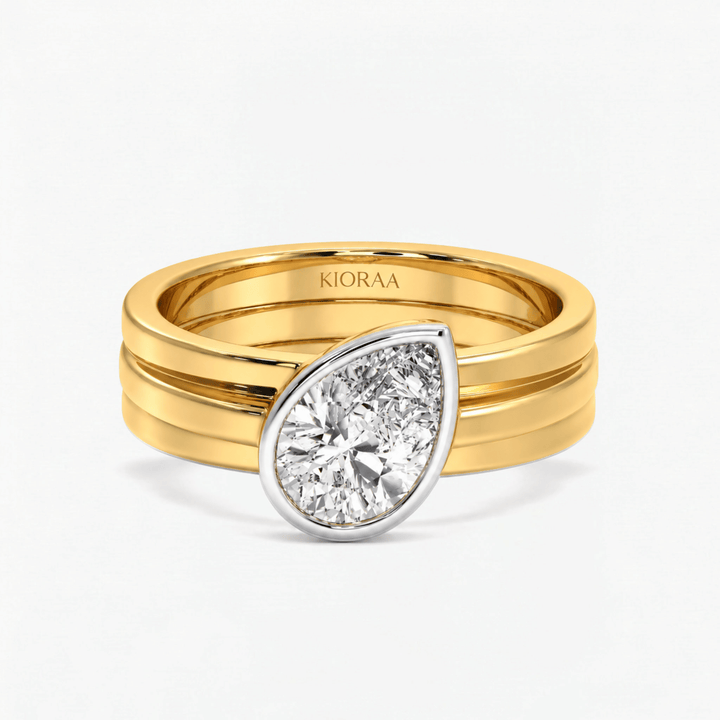 Pear Diamond Silhouette Bezel Solitaire Ring