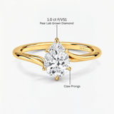 Pear Diamond Contour Twist Solitaire Ring, thumbnail 10