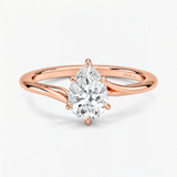 Pear Diamond Contour Twist Solitaire Ring, thumbnail 2