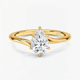 Pear Diamond Contour Twist Solitaire Ring, thumbnail 1