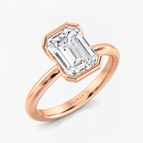 Emerald Half Bezel Solitaire Engagement Ring, thumbnail 8