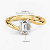 Emerald Eternal Curve Solitaire Engagement Ring, thumbnail 7