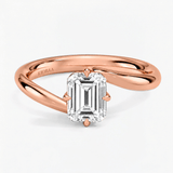 Emerald Eternal Curve Solitaire Engagement Ring, thumbnail 5