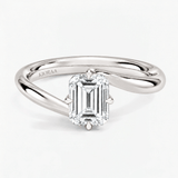 Emerald Eternal Curve Solitaire Engagement Ring, thumbnail 3