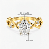 Oval Diamond Moonvine Engagement Ring, thumbnail 10