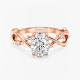 Oval Diamond Moonvine Engagement Ring, thumbnail 7