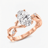 Oval Diamond Moonvine Engagement Ring, thumbnail 8