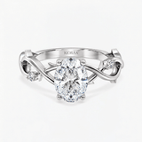 Oval Diamond Moonvine Engagement Ring, thumbnail 4