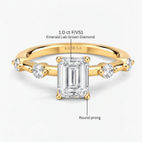 Starlight Emerald Diamond Engagement Ring, thumbnail 10
