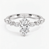 Marquise Diamond Petals Solitaire Ring, thumbnail 4