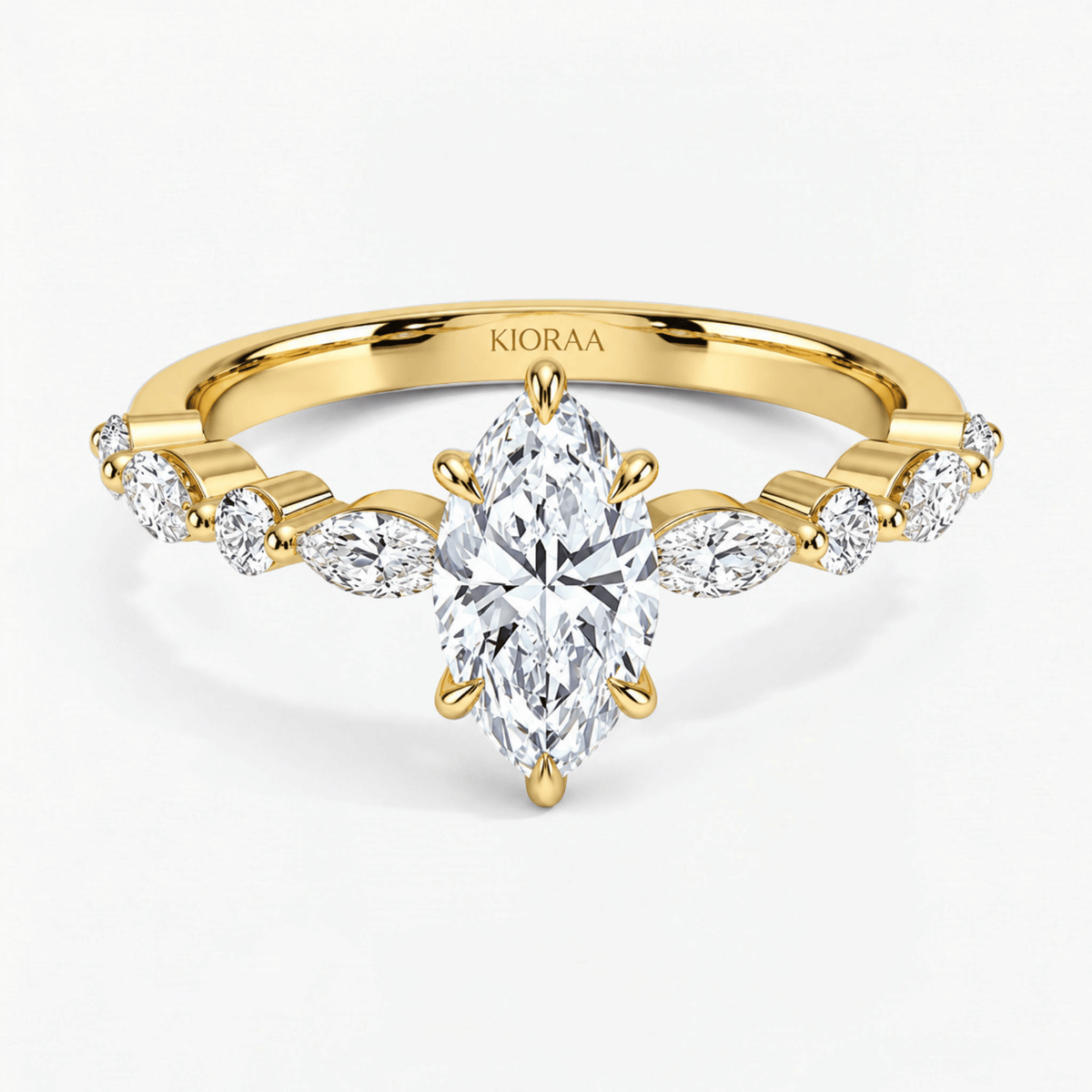 Marquise Diamond Petals Solitaire Ring
