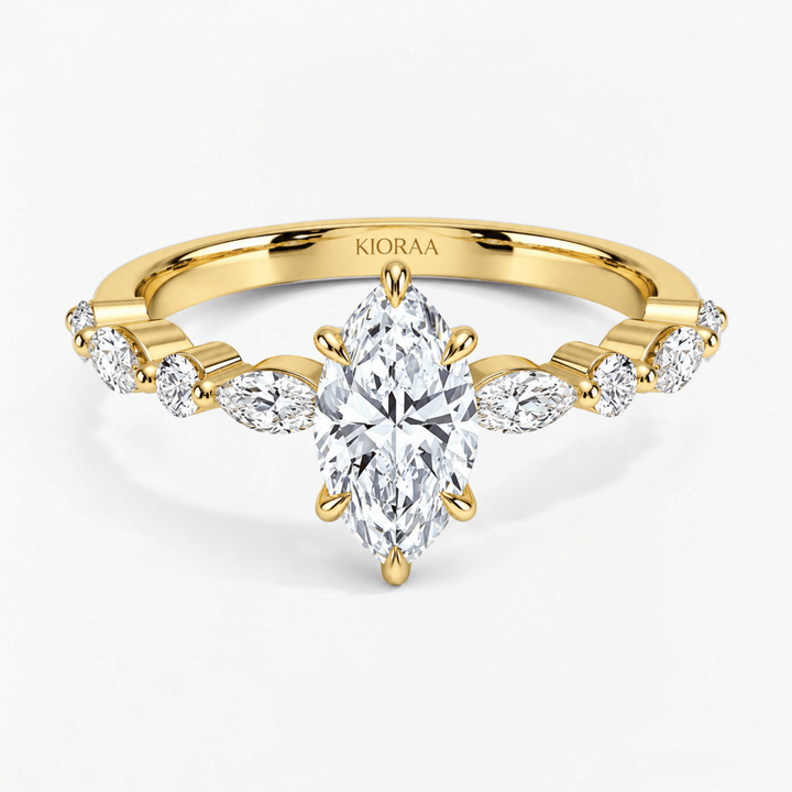 Marquise Diamond Petals Solitaire Ring