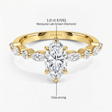 Marquise Diamond Petals Solitaire Ring, thumbnail 10