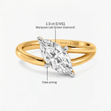 Marquise Open Wrap Solitaire Engagement Ring, thumbnail 10