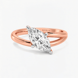 Marquise Open Wrap Solitaire Engagement Ring, thumbnail 7