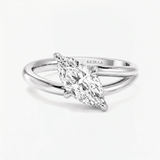 Marquise Open Wrap Solitaire Engagement Ring, thumbnail 4