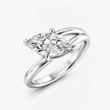 Marquise Open Wrap Solitaire Engagement Ring, thumbnail 5