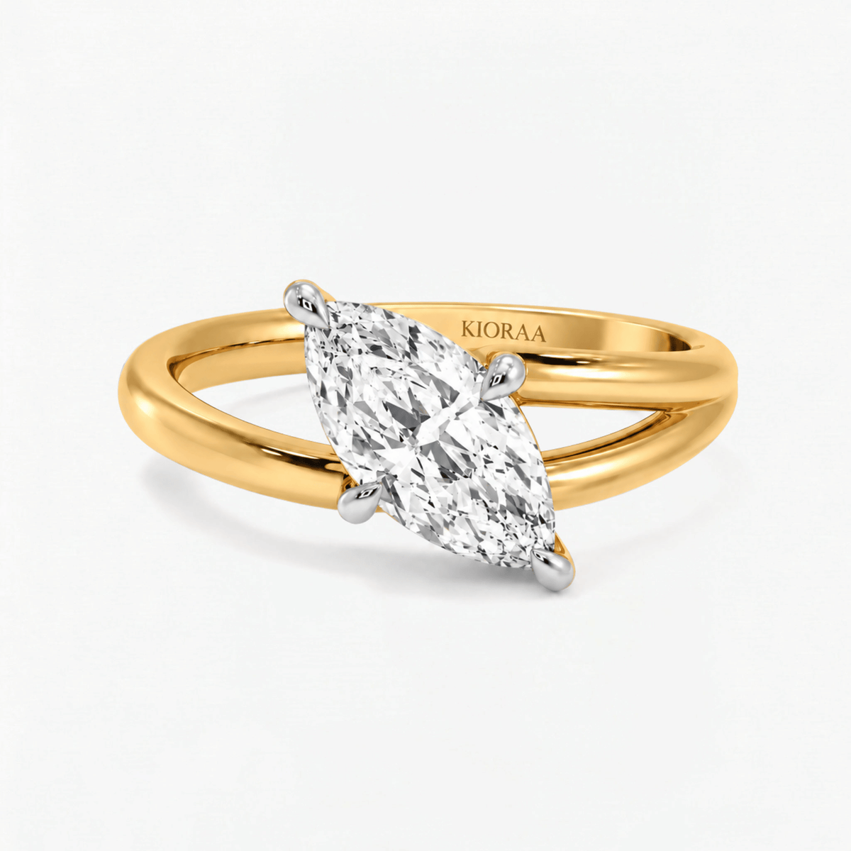 Marquise Open Wrap Solitaire Engagement Ring