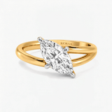 Marquise Open Wrap Solitaire Engagement Ring, thumbnail 1