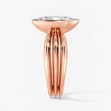 Marquise Trio Band Solitaire Engagement Ring, thumbnail 9