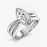 Marquise Trio Band Solitaire Engagement Ring, thumbnail 6