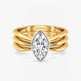 Marquise Trio Band Solitaire Engagement Ring, thumbnail 1