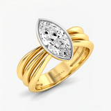 Marquise Trio Band Solitaire Engagement Ring, thumbnail 2