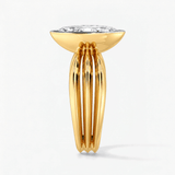 Marquise Trio Band Solitaire Engagement Ring, thumbnail 3