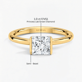 Princess Semi Bezel Solitaire Engagement Ring, thumbnail 10