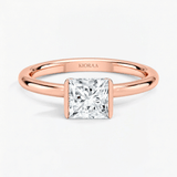 Princess Semi Bezel Solitaire Engagement Ring, thumbnail 4