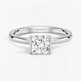 Princess Semi Bezel Solitaire Engagement Ring, thumbnail 5