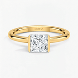 Princess Semi Bezel Solitaire Engagement Ring, thumbnail 1